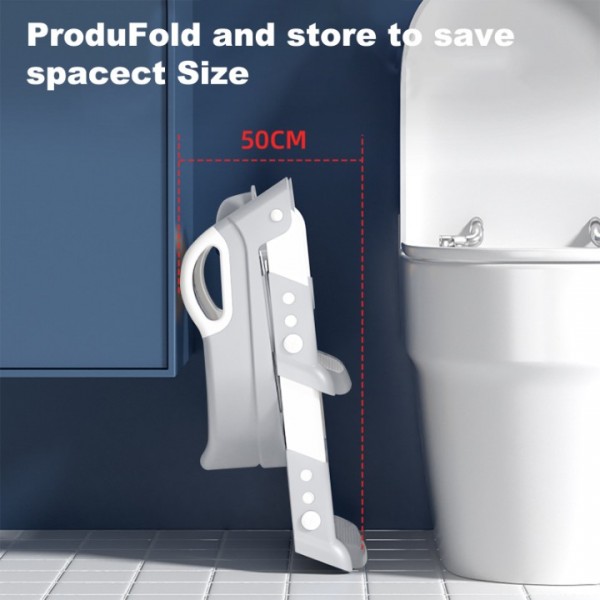 stusgo Potty Training Seat with Step Stool Ladder, Potty Training Toilet for Kids Boys Girls,Comfortable Safe Potty Seat with Anti-Slip Pads Folding Ladder(Grey)