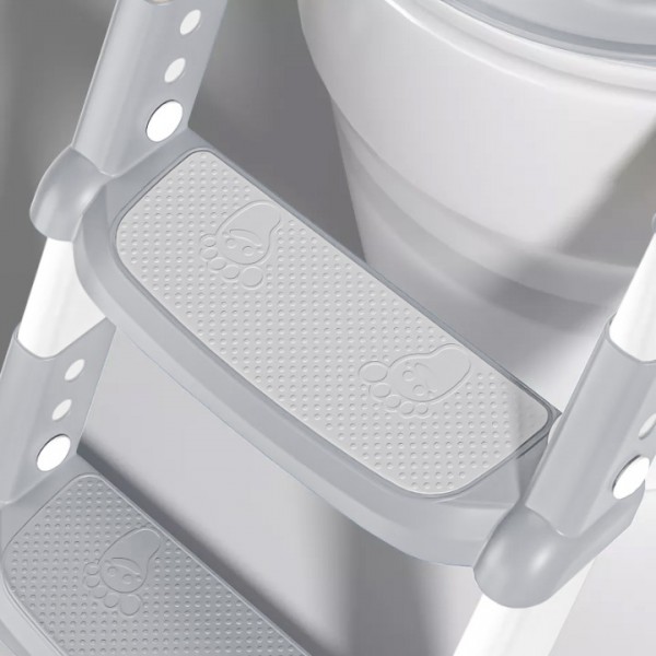 stusgo Potty Training Seat with Step Stool Ladder, Potty Training Toilet for Kids Boys Girls,Comfortable Safe Potty Seat with Anti-Slip Pads Folding Ladder(Grey)