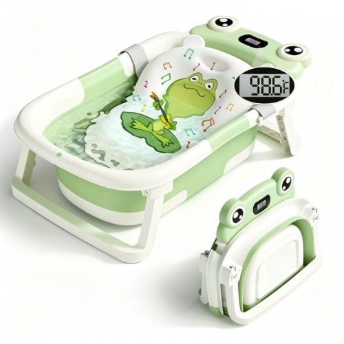 stusgo Collapsible Baby Bathtub, Plastic Frog Baby...