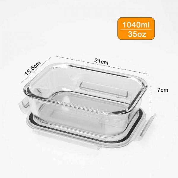 stusgo 20-Pc Superior Glass Food Storage Container Set (10 × 35 oz. Glass Containers + 10 × Airtight Locking Lids with Air Vent)Black