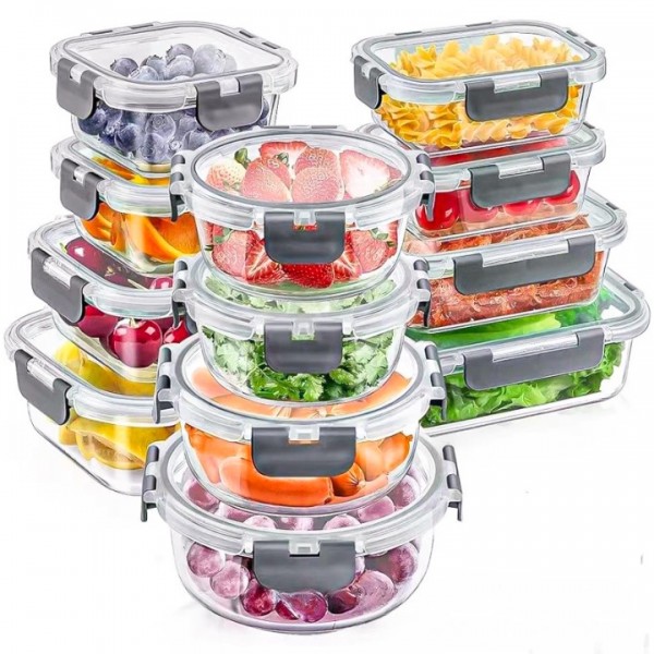 stusgo 24 Pack Glass Food Storage Containers with ...
