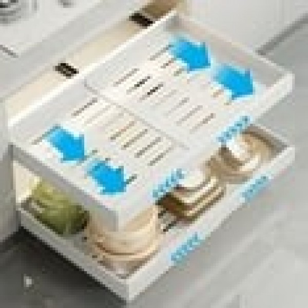 stusgo 1 Pcs Expandable Pull out Cabinet Organizer, Adjustable Slide out Drawers(12.6-20.5in)