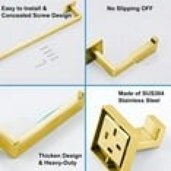 Stusgo 10-Piece Square Bathroom Hardware Set（Gold）