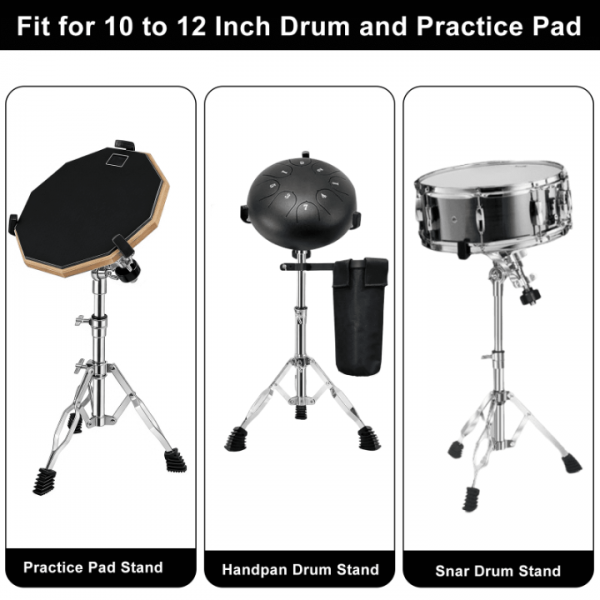 stusgo Foldable Snare Drum Stand with Drum Stick Holder and 1 Pair of 5A Drum Sticks