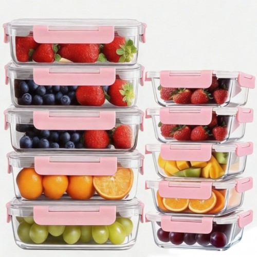 stusgo 20 Pack Glass Food Storage Containers with ...