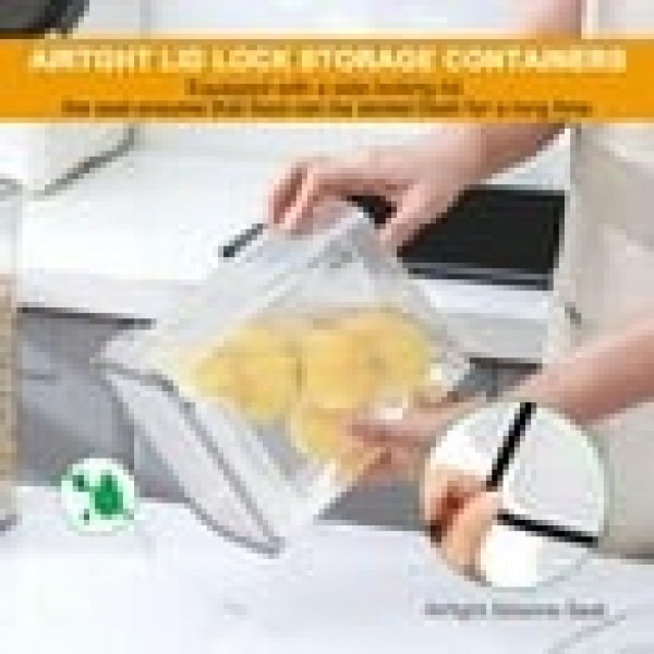 stusgo 8 Pack Airtight Food Storage Containers with Lids, BPA Free Clear Pantry Storage Container for Kitchen Food Pantry Organizers and Storage, Plastic Pantry Organiser for Cereal,Flour and Sugar