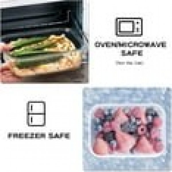 stusgo 20 Pack Glass Food Storage Containers with lids, Airtight Leak Glass Meal Prep Glass Containers, Lunch Glass Containers, BPA Free，Reusable for Kitchen Organization (10Pcs Grey)