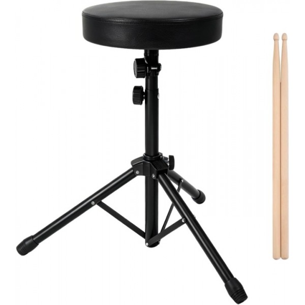 stusgo Drum Throne Heavy Duty - 49.5-61.5cm Height Adjustable, Padded Seat Drummer Stool