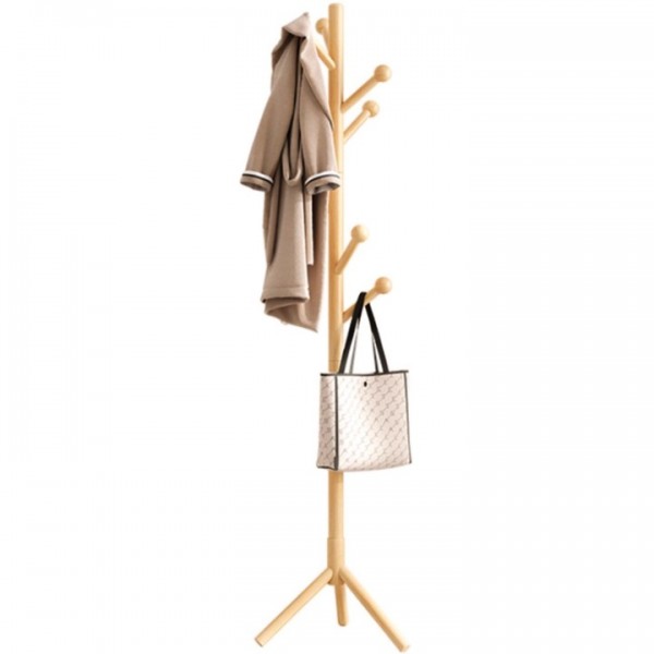 Coat Rack Freestanding,Wooden Coat Tree with 8 Hoo...