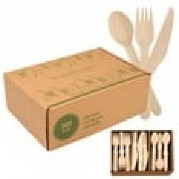 stusgo 360 Pieces Wooden Disposable Cutlery(120 Fo...