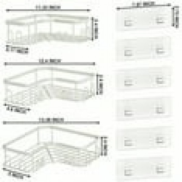 stusgo 3 Pack Corner Shower Caddy, Stainless Steel Adhesive Shower Organizer Corner Shower Shelves for Bathroom Storage(White)