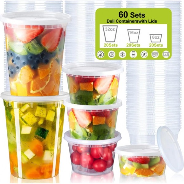 Food Storage Containers 60-Piece Set with Airtight...